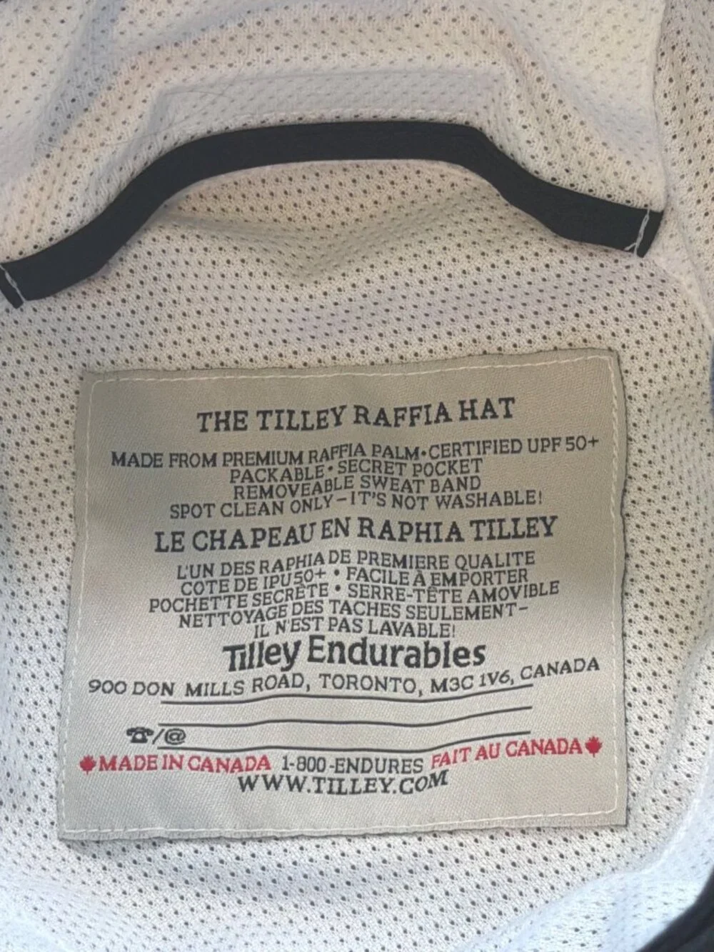 Tilley R2 Women's Medium Brim Raffia Hat UPF50 Packable MSRP$120